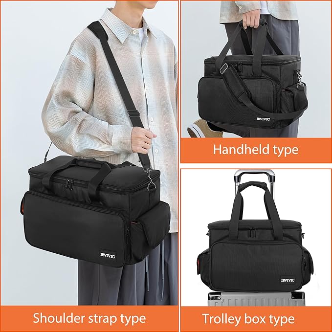 DJ Cable File Bag With Adjustable Dividers, Dj Gig Bag for Cables, Cords, DJ Gear, Sound Instrument and Accessories, Cable Organizer Bag 16L x 11W x 12H inch