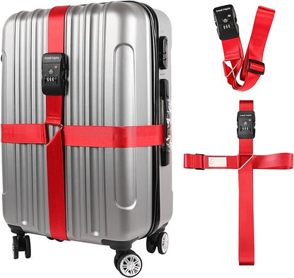 Travel Inspira Luggage Straps for Suitcases with TSA Lock, Protect Your Luggage Anti-Burst, High Visibility Color, Easy to Identify Luggage Adjustable Heavy Duty Belt for 20-32 Inch Suitcases
