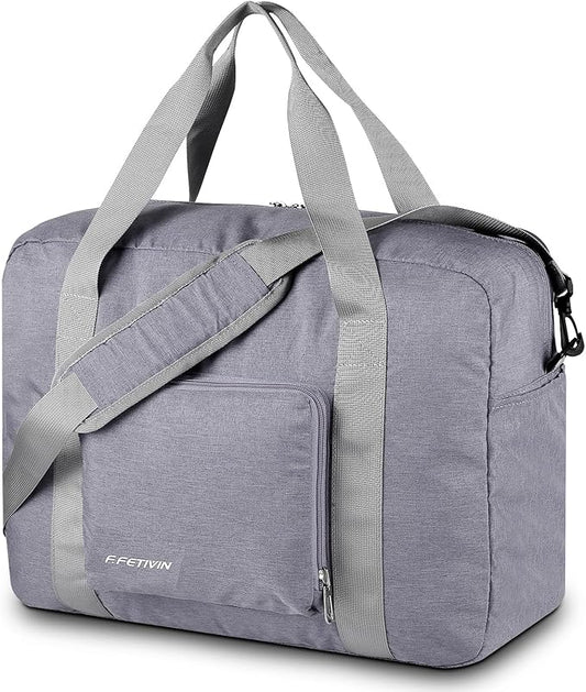 For Allegaint Airlines Personal Item Bag 17.7x12.6x6.3 Foldable Travel Duffel Bag Underseat Carry-on Luggage for Women and men 25L(Grey)