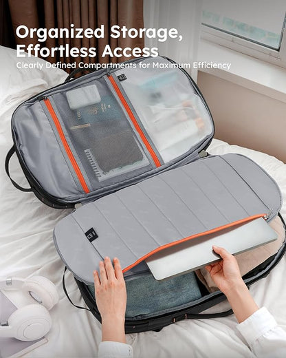 Tolaccea Travel Backpack for Men Women, 40L-50L Carry On Backpack with Wet Dry Compartment, TSA Approved Laptop Daypack Fits 15.6", Convertible Expandable Large Rucksack Duffel Bag for Work Travel