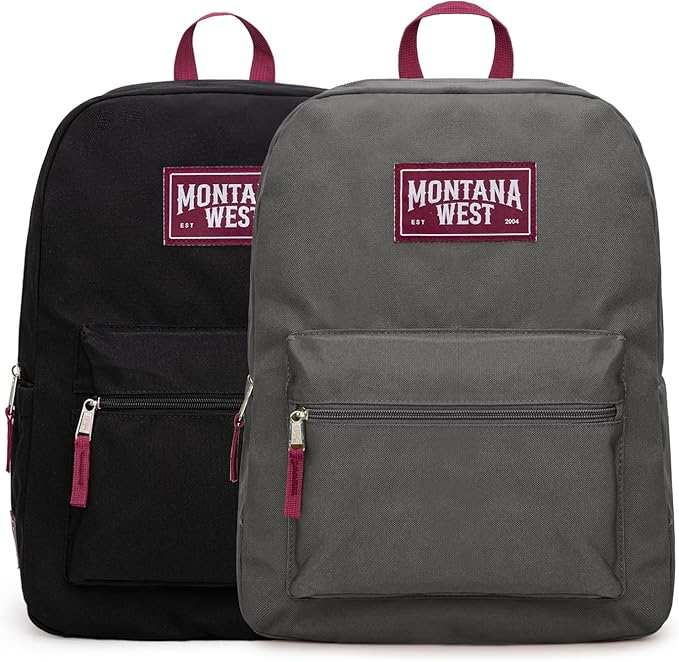Montana West Backpack for Women Men 2 PCS Lightweight College Bookbags Casual Daypack Backpacks for Commute & Travel