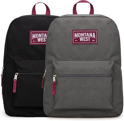 Montana West Backpack for Women Men 2 PCS Lightweight College Bookbags Casual Daypack Backpacks for Commute & Travel