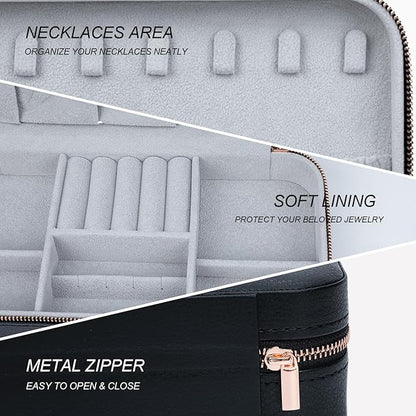 Travel Jewelry Box Jewelry Organizer for Travel Jewellery Organizers Box Jewelry Box for Women on Hallowmas Christmas Valentine's Birthday Black