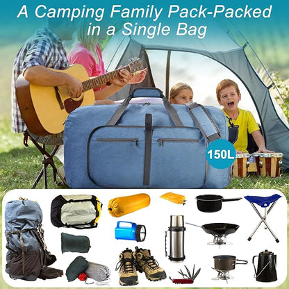 Felipe Varela Duffle Bag with Shoes Compartment and Adjustable Strap,Foldable Travel Duffel Bags for Men Women,Waterproof Duffel Bags