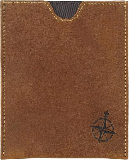 WANDERINGS Leather Passport Holder - Ideal for Travel - Handmade Genuine Leather Wallet with Passport Pocket and Card Slots - RFID Blocking for Security Against Data Theft