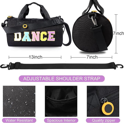 Dance Ballet Bag for Girls Sport Gym Duffle Bags Overnight Travel Bags Fun Dance Workout Duffel Bag Toddler Cute Bag for Dancers, Girls, Teens, Student Athletes