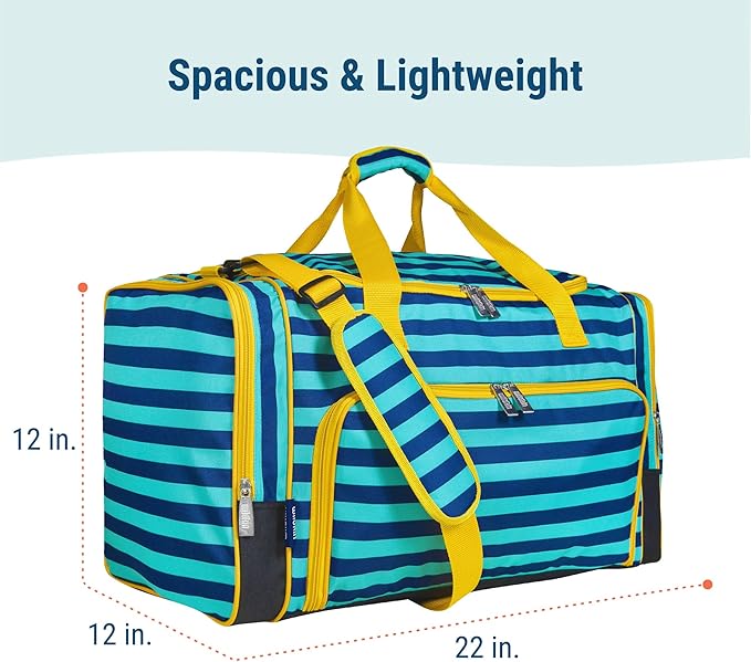 Wildkin Kids Weekender Duffel Bag – Carry-On Size for School, Travel, & Sleepovers