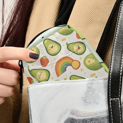 Avocados Rainbows White Cute Pill Organizer Weekly Travel Pill Box 7 Day Large Capacity Pill Dispenser Case with 8 Pill Container Daily Pill Box Organizer Vitamin Holder Pill Bot