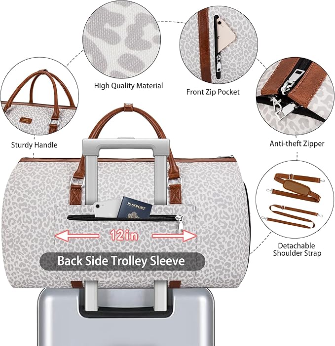 Convertible 2-in-1 Garment Bags for Travel, Carry On Garment Duffle Bag With Shoe Compartment Large Weekender Bag for Women Men Hanging Suitcase Suit Travel Duffel Overnight Bags 4pcs Set