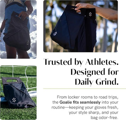 Salt Glove Bag Smell-Proof Durable Odor Containing Bag for Gloves - Large - Water-Resistant and Easy to Clean Smell Proof Bag - Black