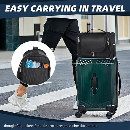 Buruis Large Toiletry Bag for Women and Men, Hanging Travel Bag for Makeup, Cosmetics, Shaving, Toiletries, Water-Resistant Dopp Kit for Gym, Camping, or Daily Use, Black