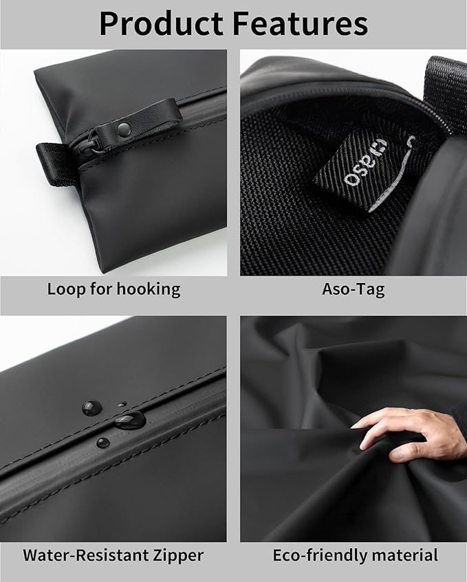 Water-Resistant Zipper Pouch, Made in Japan, Multipurpose Organizer with Pockets for Cords, Essentials, Toiletries, Cosmetics, and Travel Accessories, Eco & Durable Materials, TOFTPOUCH, Medium, White