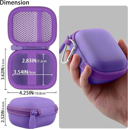 co2CREA Hard Case for Beats Powerbeats Pro 2 with Carabiner Clip, Shockproof Earbuds Storage Box – Protective Travel Cover for Powerbeats Pro 2 Wireless Bluetooth Earbuds (Hyper Purple Case)