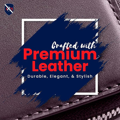 ALLEN & MATE Passport Holder Travel Wallet, 100% Leather RFID Blocking Travel Document Organiser for Men & Women