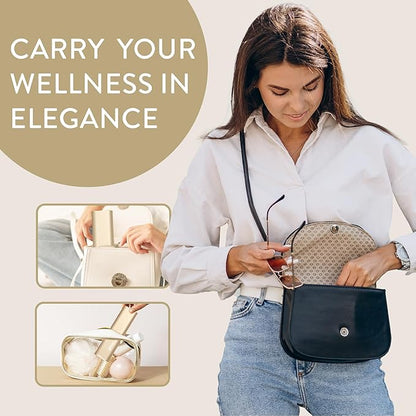 Pretty Pill Box Set - Stylish, Compact Daily Pill Organizer, Medication Pill Case, Pill Container for Vitamin Management, Pill Holder, Travel Essentials for Women & Men - Champagne