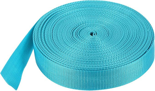 MECCANIXITY Lightweight Polypropylene Webbing Strap 1 1/2" 25 Yard Backpack Strapping Band Light Blue for Outdoor Luggage Cargo Straps