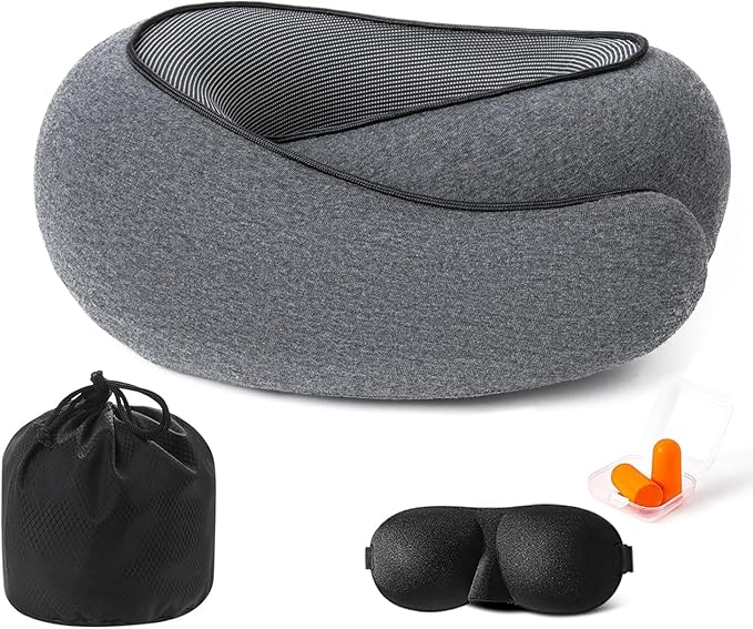 Travel Pillow for Headrest Memory Foam Neck Pillow Head Support Soft Pillow for Sleeping On Airplane Rest in Offices, Airplane Car and Home Use