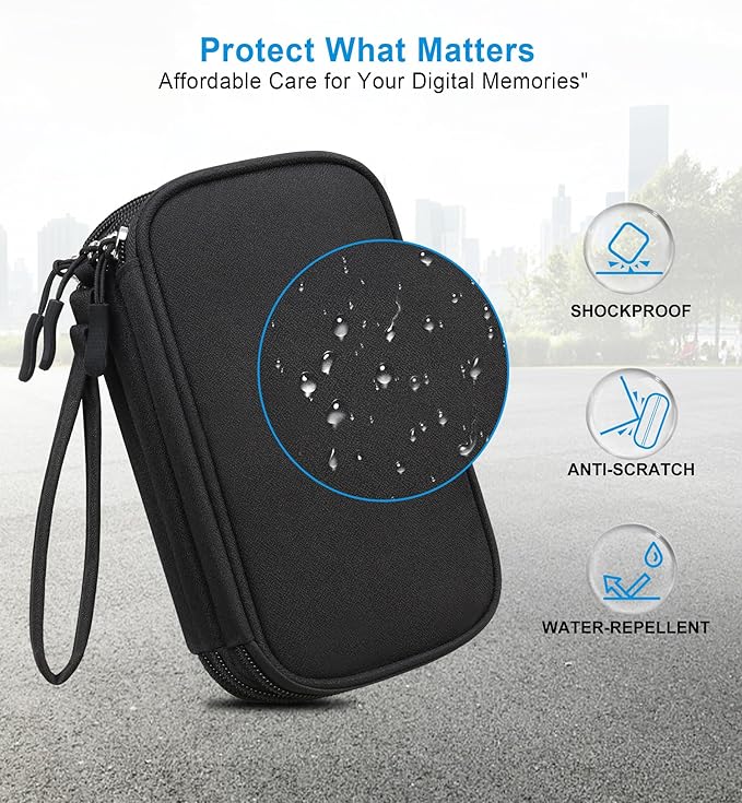 Lacdo USB Flash Drive Case, USB Case Organizer Thumb Drive Holder Portable Storage Bag Large Capacity for SanDisk/Samsung Flash Drives Jump Drive Memory Stick, SD Card, Cables, with Labels, Black