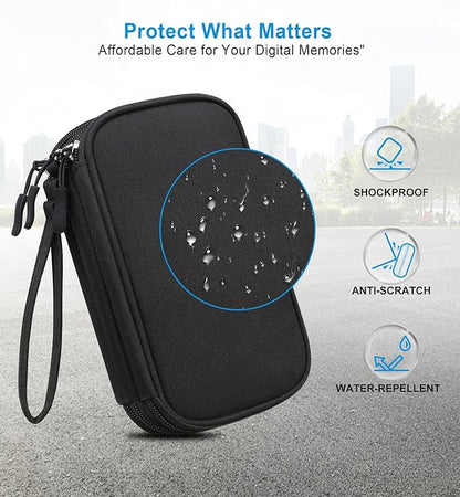 Lacdo USB Flash Drive Case, USB Case Organizer Thumb Drive Holder Portable Storage Bag Large Capacity for SanDisk/Samsung Flash Drives Jump Drive Memory Stick, SD Card, Cables, with Labels, Black