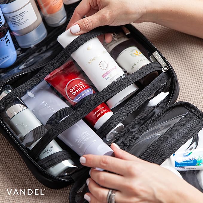 VANDEL Waterproof Hanging Toiletry Bag for Travelling, Hanging Makeup Organizer Bag, Cosmetic Travel Bags for Women Travel Toiletry Bags, Makeup Case Toiletries Organizer Hygiene Bathroom Shower Caddy