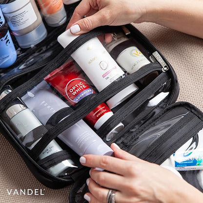 VANDEL Waterproof Hanging Toiletry Bag for Travelling, Hanging Makeup Organizer Bag, Cosmetic Travel Bags for Women Travel Toiletry Bags, Makeup Case Toiletries Organizer Hygiene Bathroom Shower Caddy