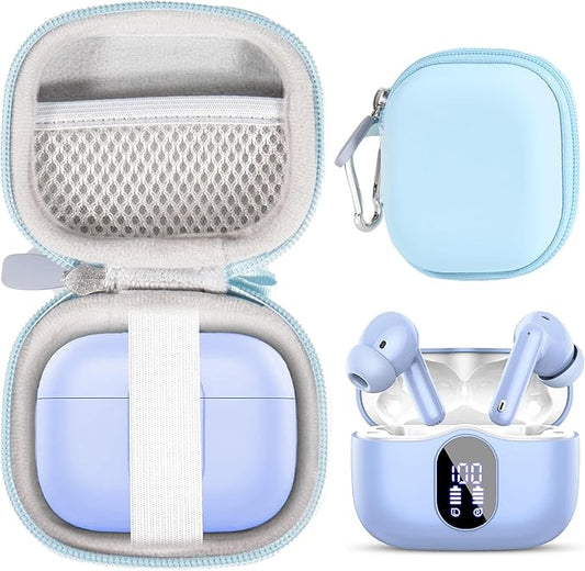 getgear case for Btootos A90 Wireless Earbuds with Noise Cancelling Mic LED Display (Blue)