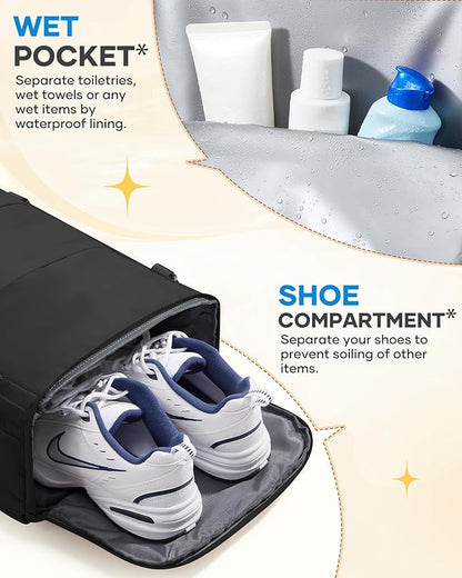 coofay Large Black Travel Backpack For Women Men Airline Approved Carry On Backpack Flight Approved Waterproof Sports Luggage Backpacks Casual Daypack Small Hiking Backpacks