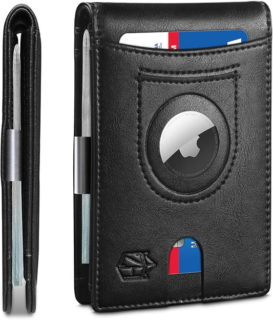Zitahli Men's Wallets Airtag Holder Slim Rfid Leather with Gift Box