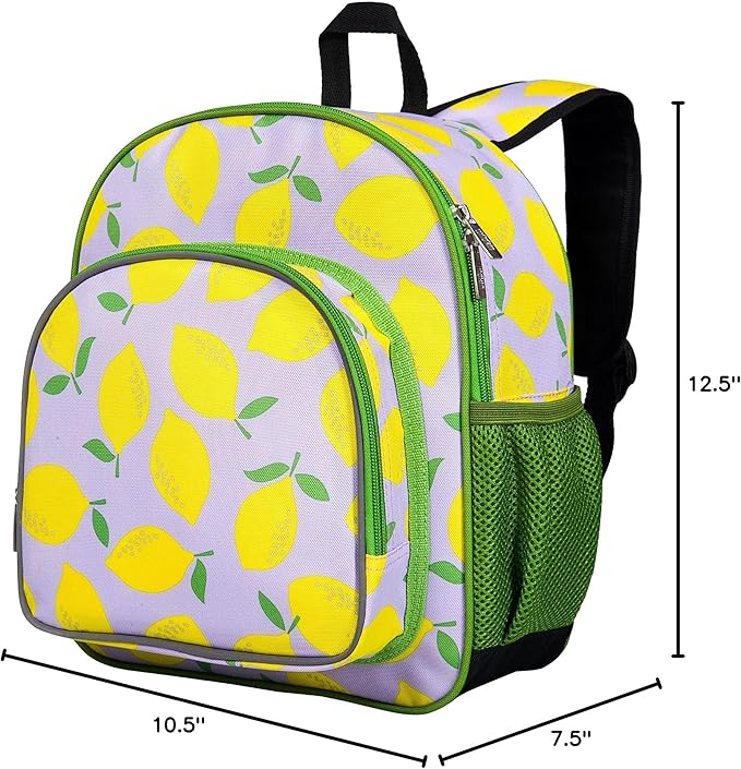 Wildkin 12-inch Kids Backpack – Padded, Adjustable, Ideal for Daycare & Travel - Lilac Lemonade