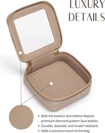 Popvibe Clear Makeup Bag Travel Cosmetic Case Transparent Toiletry Bag with Zipper, Portable Make Up Organizer Traveling Compact Car Bag for Essentials