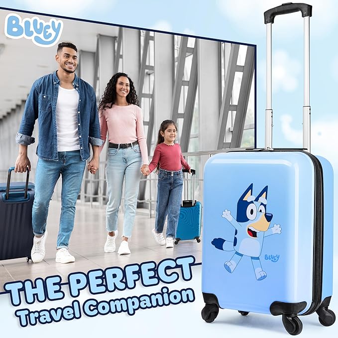 Bluey Kids Luggage with Wheels Rolling Suitcase Small Carry On Travel Suitcase Vacation Weekend Trips Travel Essentials