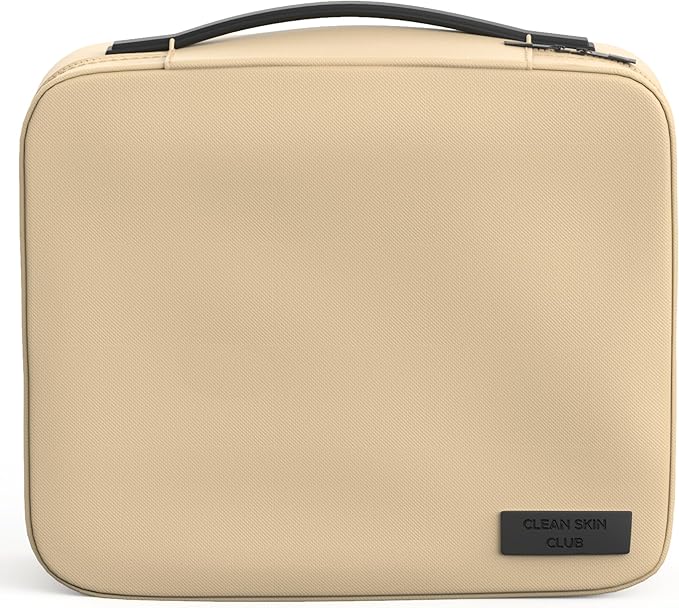 CLEAN SKIN CLUB Clean Towels XL Dedicated Travel Cosmetic Makeup Bag, Portable Large Capacity Beauty Toiletry Water Resistant Organizer Case with Dividers, Zipped Compartments