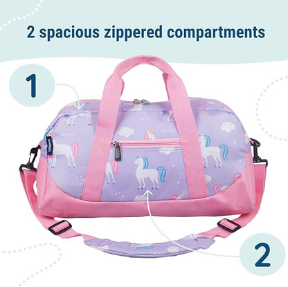 Wildkin Kids Overnighter Duffel Bag – Carry-On Size, Ideal for School & Sleepovers – Unicorn