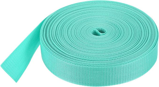 MECCANIXITY Lightweight Polypropylene Webbing Strap 1 1/2" 25 Yard Backpack Strapping Band Turquoise Green for Outdoor Luggage Cargo Straps