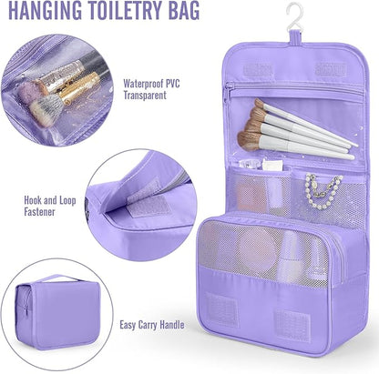 Veken 10 Set Packing Cubes for Travel Essential, Suitcase Organizer Bags in 4 Sizes, Carry-On Luggage Accessories with Large Laundry & Hanging Toiletry Bag, Must-Have for Airplane, Road Trip & Camping