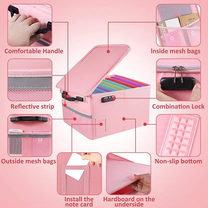 TOMKID Fireproof File Cabinet with Lock, Fireproof Document Organizer Collapsible File Box Filing Cabinet with Handle for Letter Legal Folder Certifications