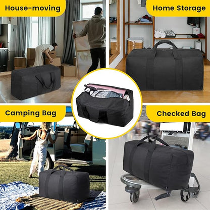 Vorspack Extra Large Duffle Bag for Travel - 100L Duffel Bag for Men Gear Bag for Storage Foldable Weekender Bag for Overnight Camping - Black