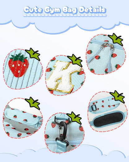 Christmas Stockings-Teen Girl Gifts Trendy Stuff, Girls Gym Bag, Kids Personalized Weekend Duffel Bags with Shoe Compartment, Travel Tote with Makeup Bag, Gift for Teenager (Letter M)