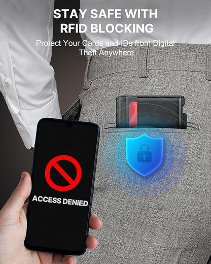 typecase Smart Wallet for Men: Metal Rfid Blocking Card Case, Ultra-Slim Bifold Wallet, Magnetic Card Holder, 9-13 Cards Capacitiy, Smart Pop up Wallet for Men with Money Clip - Black