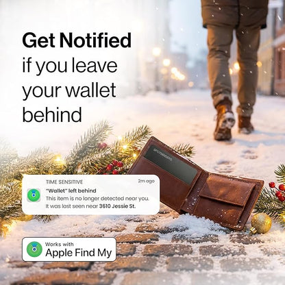 SPOTMINDERS Apple MFi Certified Wallet Tracker for Christmas Stocking Stuffers for Men Gifts for Women Works With Apple Find My Rechargeable 0.07in Slim Tracking Card - White Elephant Gifts for Adults