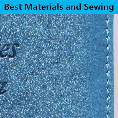 Passport Holder With Luggage Tag Travel Essentials Passport Cover Wallet RFID Blocking Leather Case International Must Haves Travel Accessories Women Men(115#Blue)