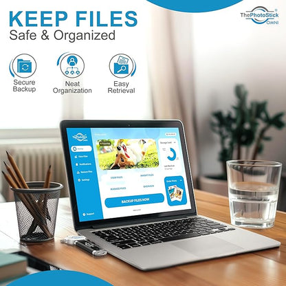 ThePhotoStick® Omni 128GB (2 Pack) - Photo & Video Backup and Transfer | Digital File Organizer | USB & Multiport Connection for Phones, Tablets and Computers | Portable Memory | External Storage