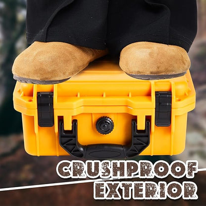 1 Pcs 22.4 x 16.1 x 10.2 Inch Waterproof Hard Case with DIY Customizable Foam Insert Portable Protective Case with Knife for Camera Drones Equipments Tools Test Instruments (Yellow)