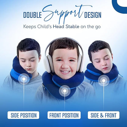 BCOZZY Kids Chin Supporting Travel Pillow for Ages 3–7- Patented Soft Neck Pillow for Head and Chin Support in Car Seat and Airplane. Comfortable Travel Essential. Small Size, Bag, Unicorn