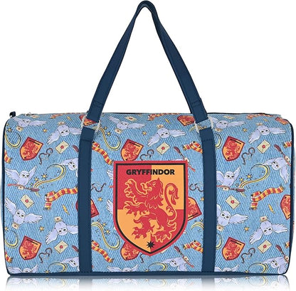 Harry Potter Gryffindor Classic Premium Travel Duffle Bag - Mini 16 Inch Leather Overnight Weekender for Women, Men, Adults
