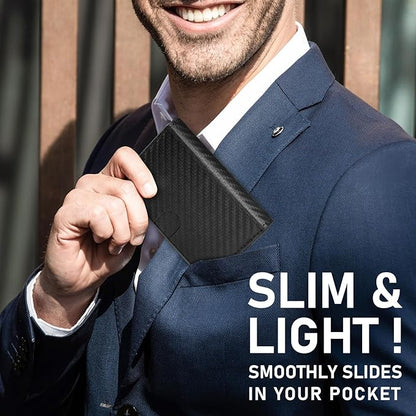 Business Card Holder Minimalist Wallet for Men Rfid Credit Card Holder Slim Wallet With Money Clip Carbon Fiber Wallets for Men