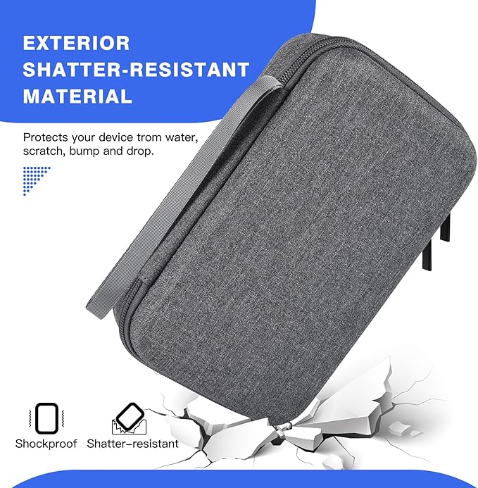 Hard Electronic Organizer Travel Case for MacBook Power Adapter Chargers Cables Power Bank Apple Magic Mouse Apple Pencil USB Flash Disk SD Card Hard Drive Waterproof Shockproof Carrying Case, Grey