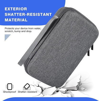 Hard Electronic Organizer Travel Case for MacBook Power Adapter Chargers Cables Power Bank Apple Magic Mouse Apple Pencil USB Flash Disk SD Card Hard Drive Waterproof Shockproof Carrying Case, Grey