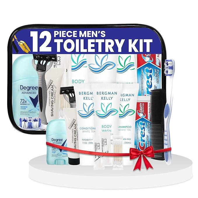 Trektote Travel Toiletry Kit Bundle For Men And Women – 15 Piece Set of Travel Size Toiletries, TSA Compliant, Travel Essentials, Includes Shampoo And Conditioner, Body Wash, Toiletry Bag & More