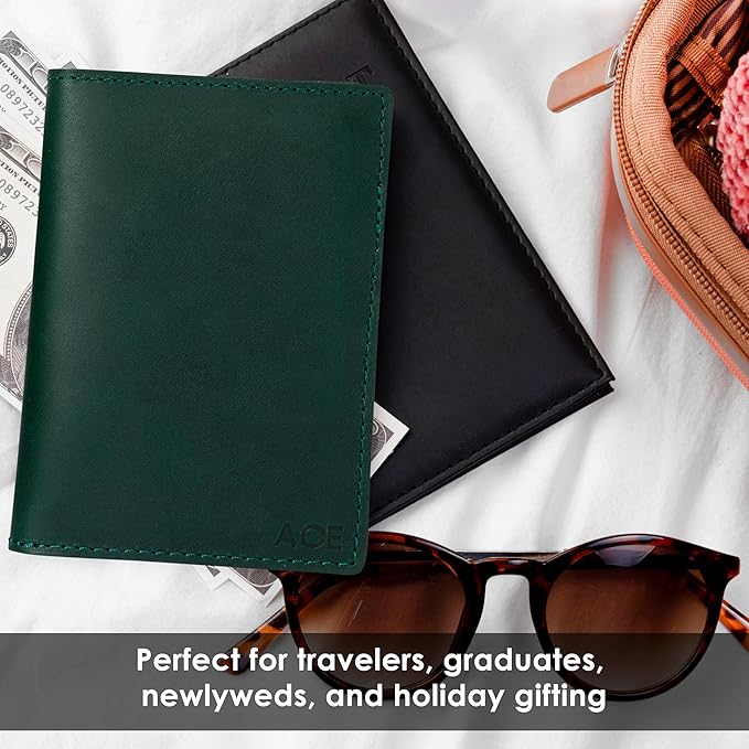Northwind Personalized Leather Passport Holder for Travel – Custom Passport Cover and Wallet and Case with Card Slots and Cash Pocket, Premium Travel Accessory for Men and Women, Unique Custom Gift